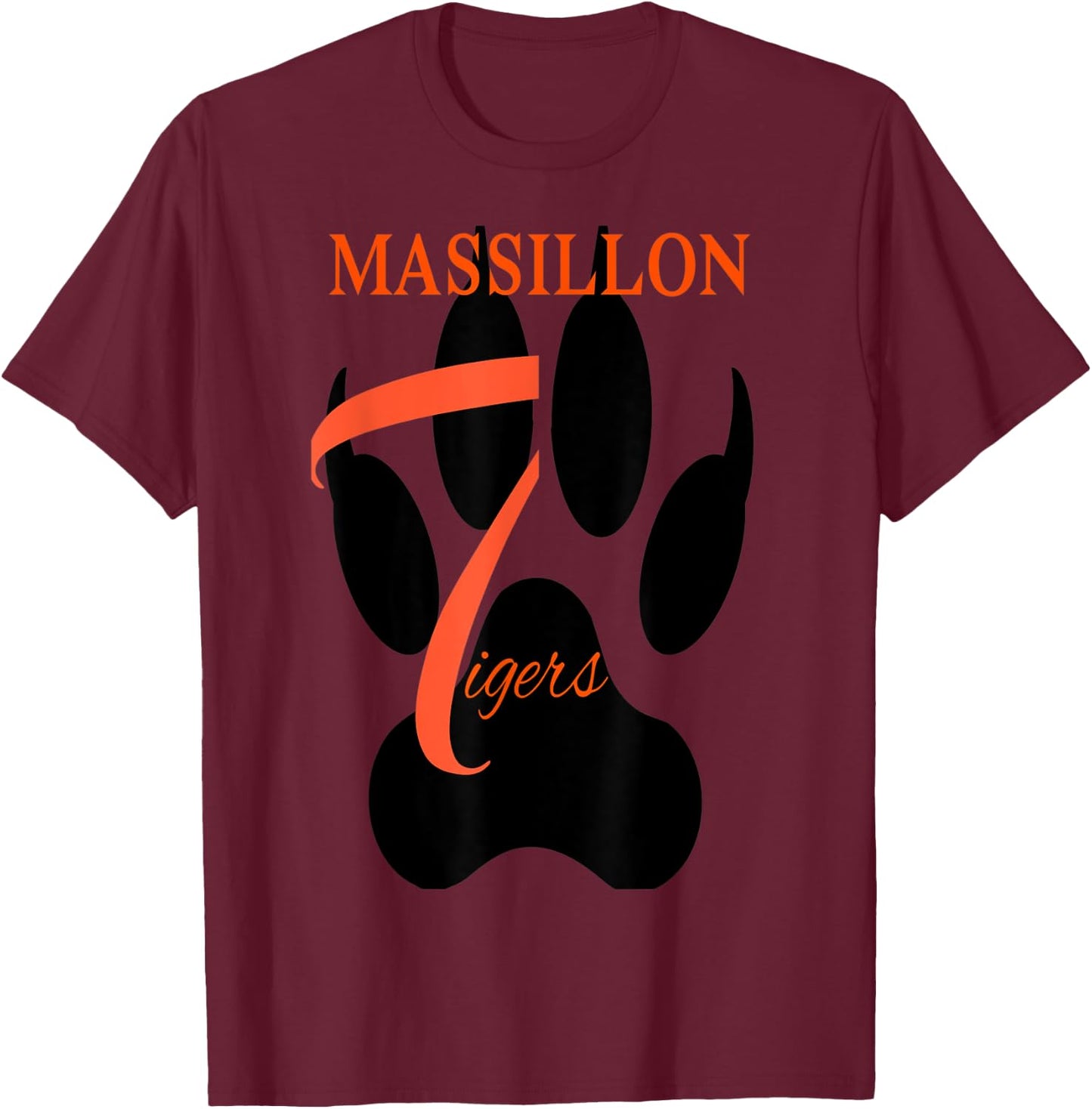 Tigers Sports, Football, Baseball, Basketball. Grey T-Shirt - T-Shirt | Maroon