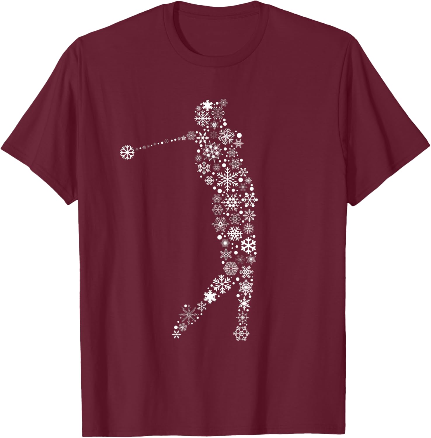 Christmas Golfer Golf Player Golfing Snowflake T-Shirt - T-Shirt | Maroon