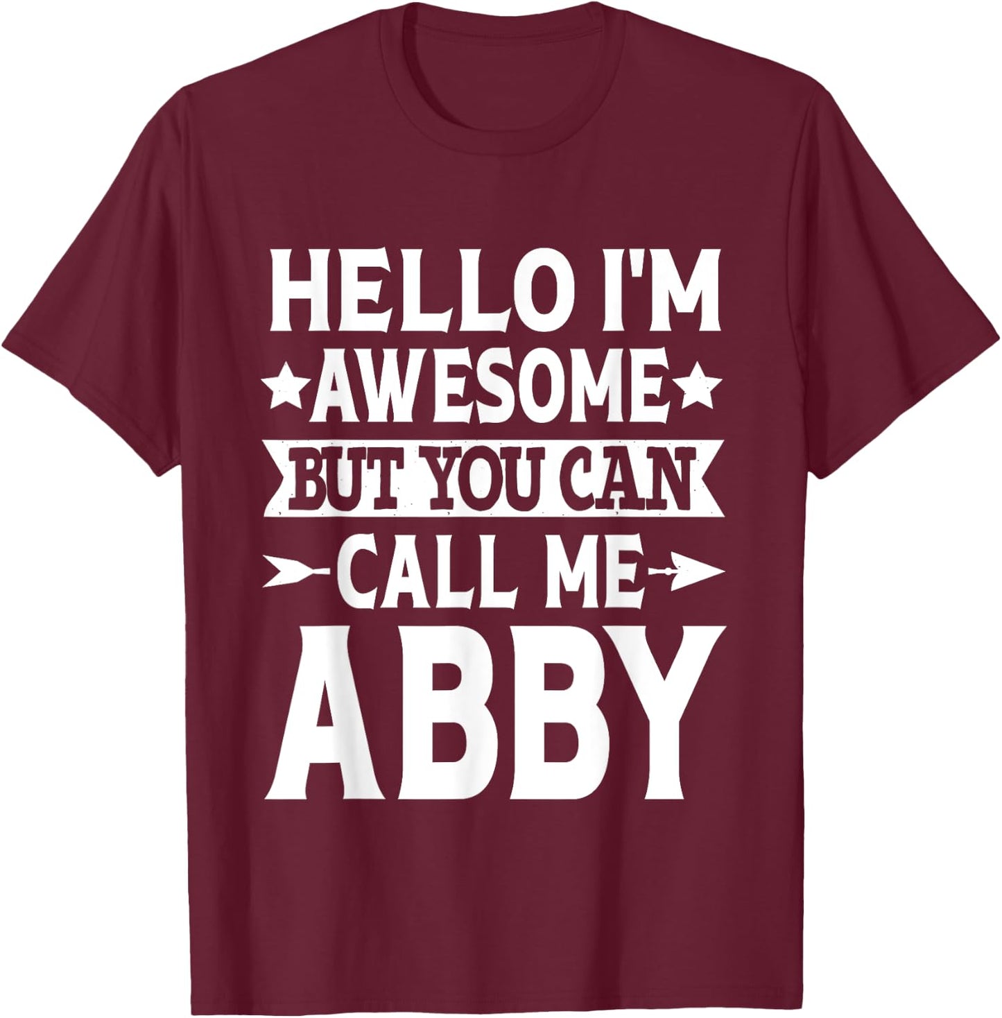 Abby Gifts Women Girl Name Birthday - Black, Small - Short Sleeve, Regular Fit - Casual, Button-Down Collar, Lace Embellished - Girls, Women T-Shirt - T-Shirt | Maroon