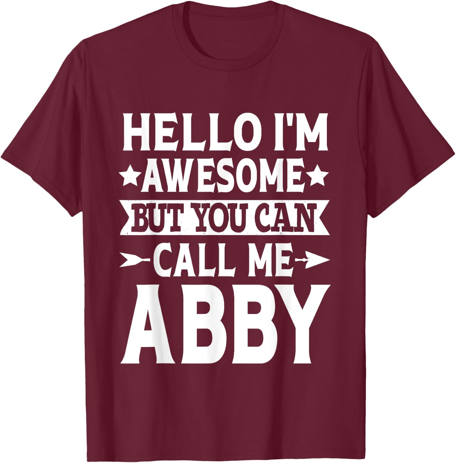 Abby Gifts Women Girl Name Birthday - Black, Small - Short Sleeve, Regular Fit - Casual, Button-Down Collar, Lace Embellished - Girls, Women T-Shirt - T-Shirt | Maroon