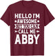 Abby Gifts Women Girl Name Birthday - Black, Small - Short Sleeve, Regular Fit - Casual, Button-Down Collar, Lace Embellished - Girls, Women T-Shirt - T-Shirt | Maroon