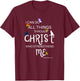 I Can Do All Things Through Christ Cat Religious Women Girls Kids T-Shirt - T-Shirt | Maroon