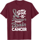 My God Is Stronger Than Brain Cancer Gray Awareness Ribbon T-Shirt - T-Shirt | Maroon