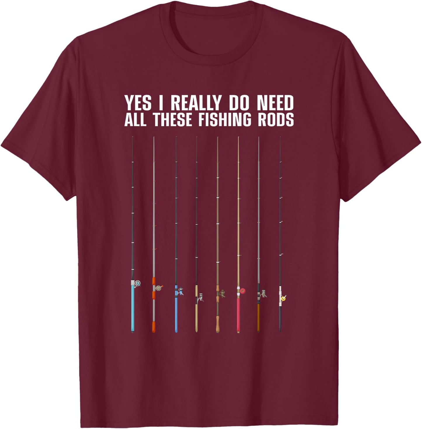 Cool Fishing Women Fishermen Fishing Rod Hook Fisher T-Shirt - T-Shirt | Maroon