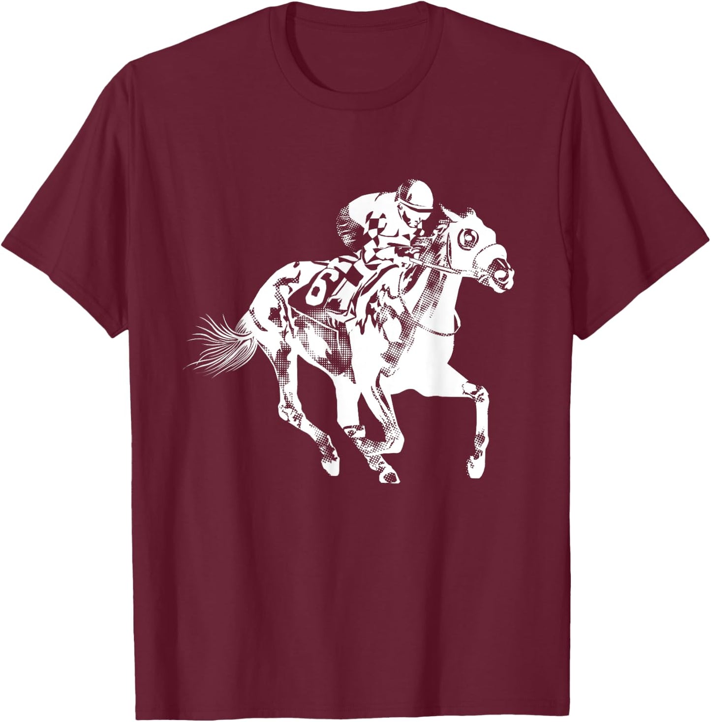 Cool Horse Racing Animal Fan Gift Men Women Kids -Adults -Youth Black Short Sleeve Horse-racing- Funny Horseracing Jockey Rider Horseback Riding Lover Outfit T-Shirt - T-Shirt | Maroon
