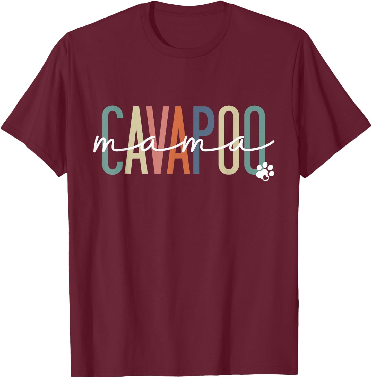 Cavapoo Mama Cavadoodle Dog Mom Mother's Day T-Shirt - T-Shirt | Maroon