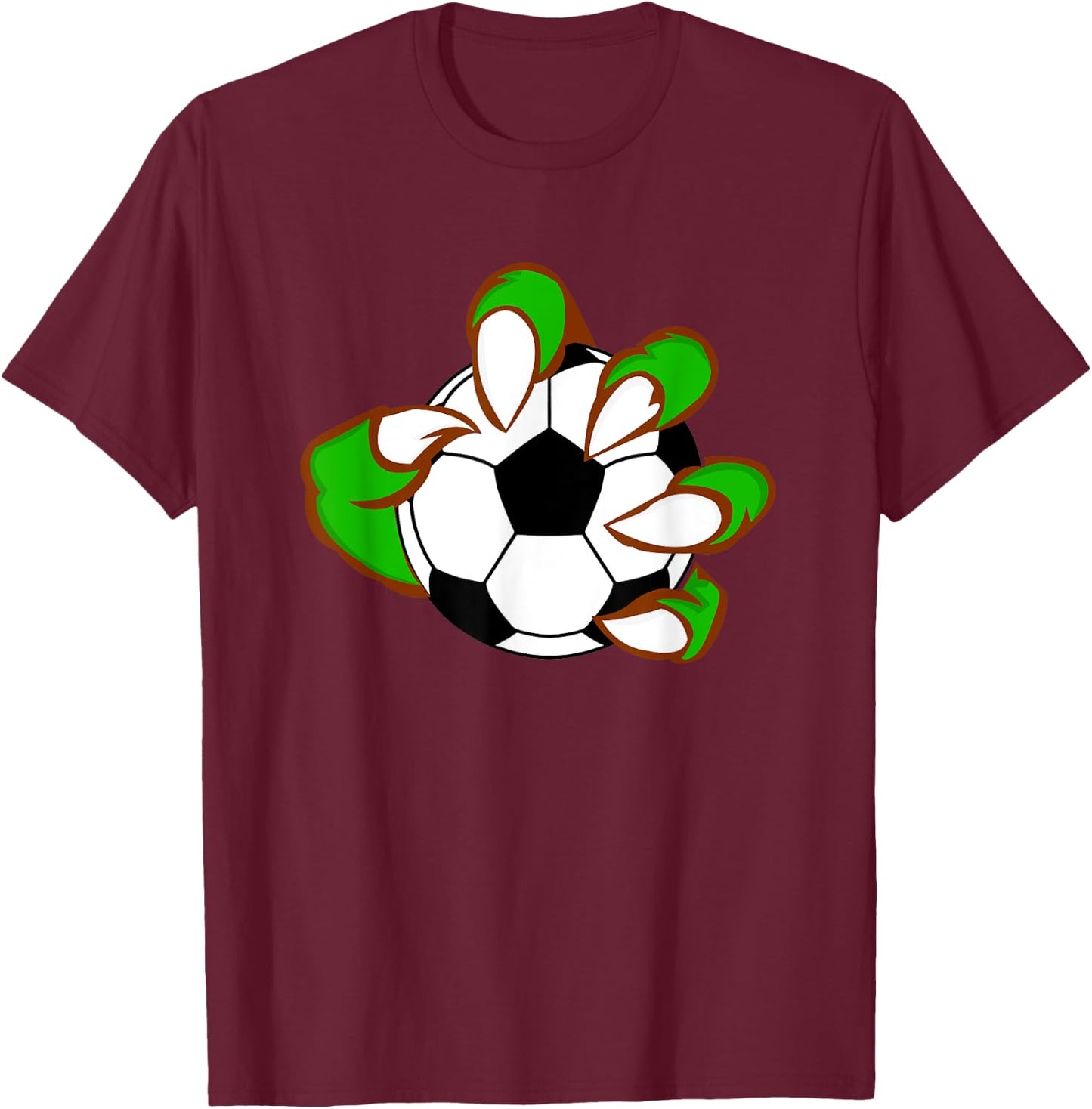 Monster Claw Football Ball Design Sport Lovers T-Shirt - T-Shirt | Maroon