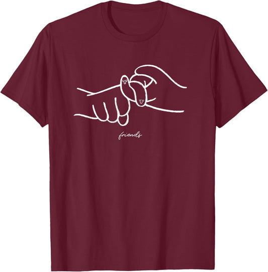 Friends ASL American Sign Language T-Shirt - T-Shirt | Maroon