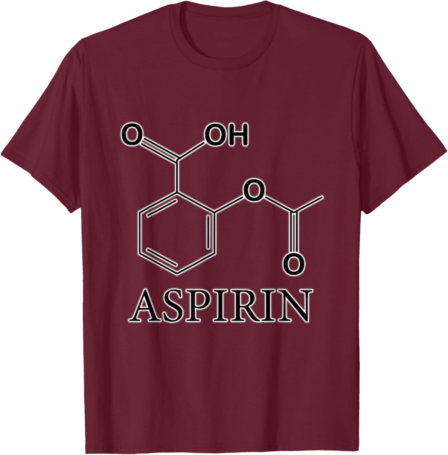 Aspirin Formula Shaped T-Shirt - T-Shirt | Maroon
