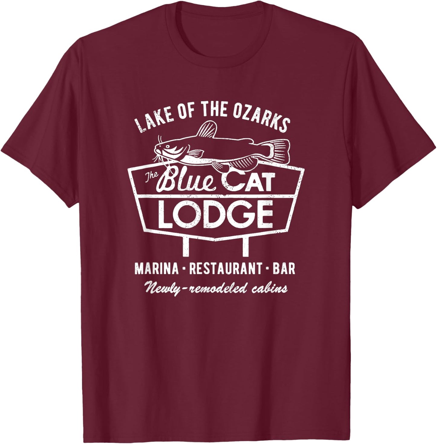 Blue Cat Lodge T-Shirt - T-Shirt | Maroon