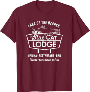 Blue Cat Lodge T-Shirt - T-Shirt | Maroon