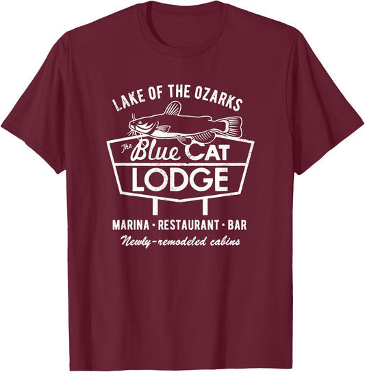 Blue Cat Lodge T-Shirt - T-Shirt | Maroon