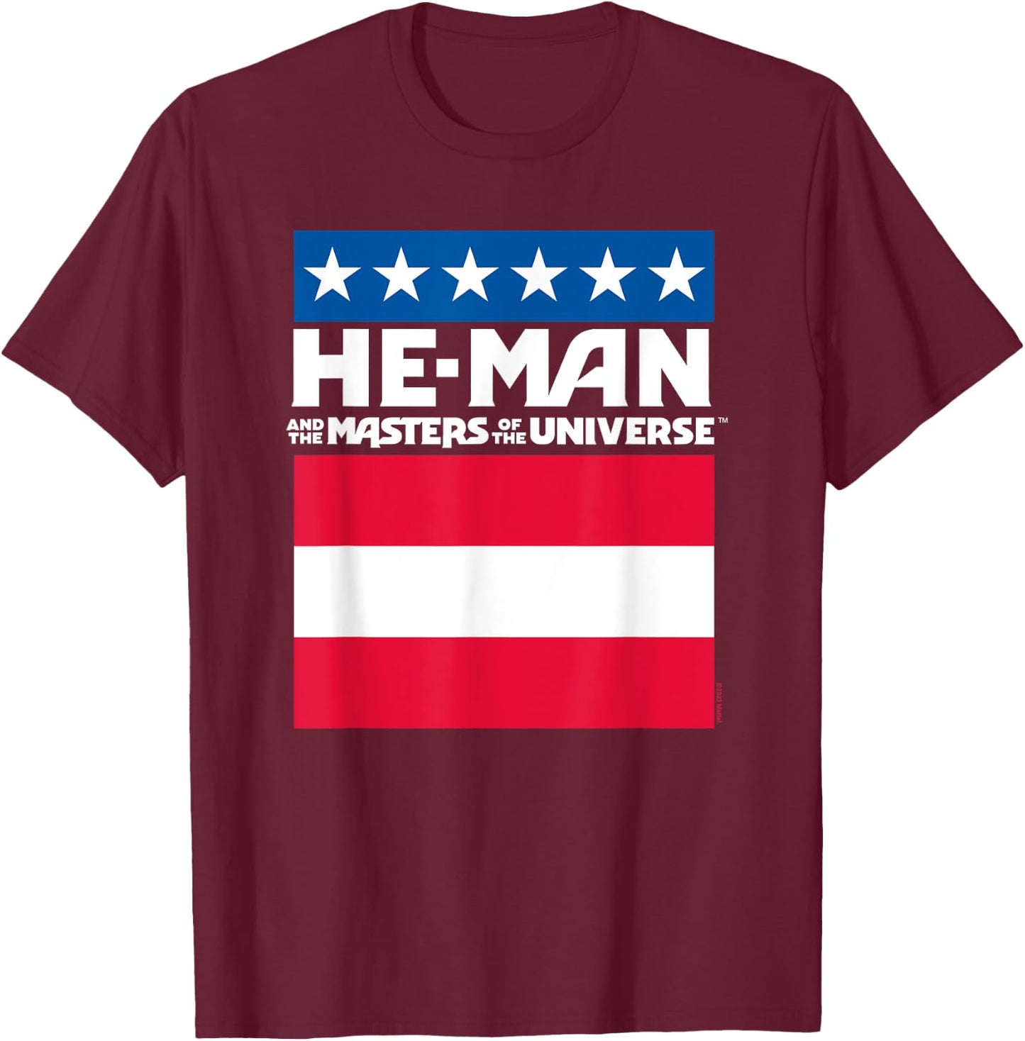 Masters Of The Universe - He-Man Logo Flag T-Shirt - T-Shirt | Maroon