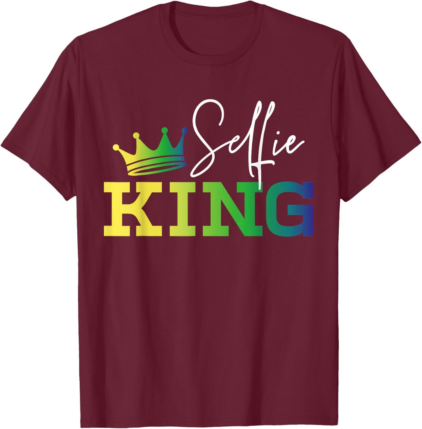 Selfie King Camera Lovers Photography Videography T-Shirt - T-Shirt | Maroon