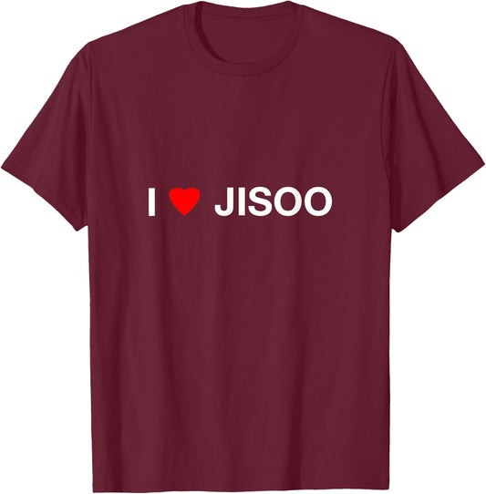 I Heart JISOO T-Shirt - T-Shirt | Maroon