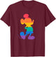 Disney Mickey Mouse Pride Classic Pose Rainbow Icon Fill T-Shirt - T-Shirt | Maroon