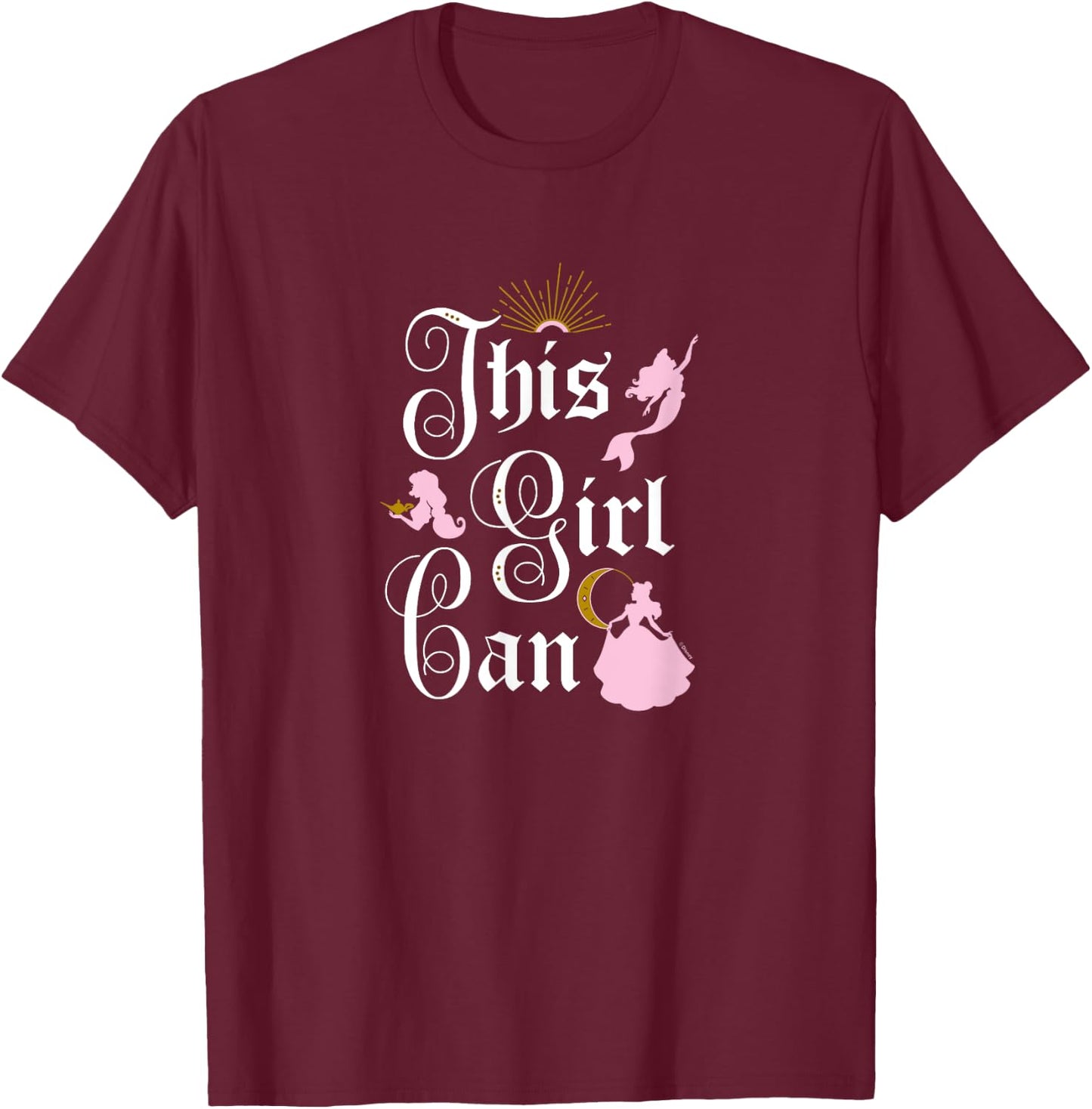 Disney Princess - This Girl Can T-Shirt - T-Shirt | Maroon