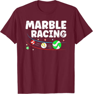 Marble Racing Marble Race Track Game Kids Adults T-Shirt - T-Shirt | Maroon