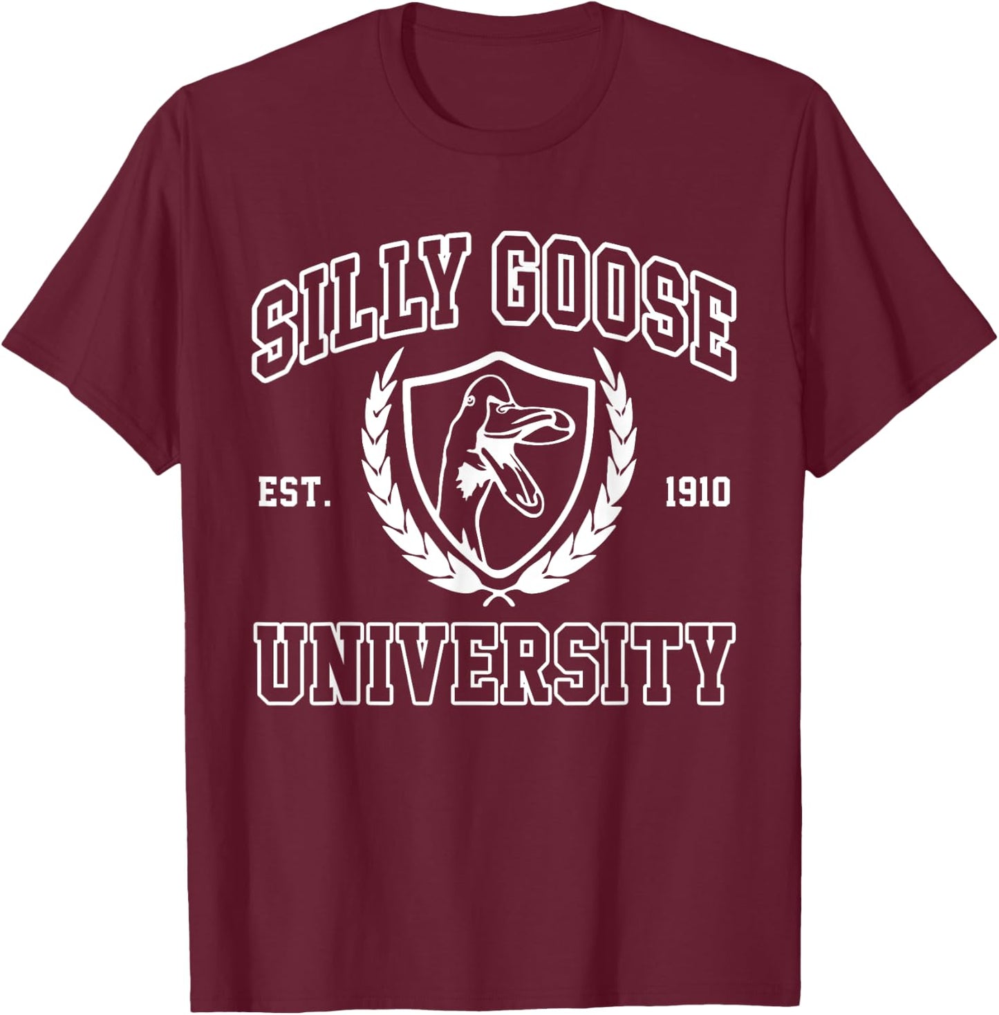 Silly Goose University Meme Funny T-Shirt - T-Shirt | Maroon