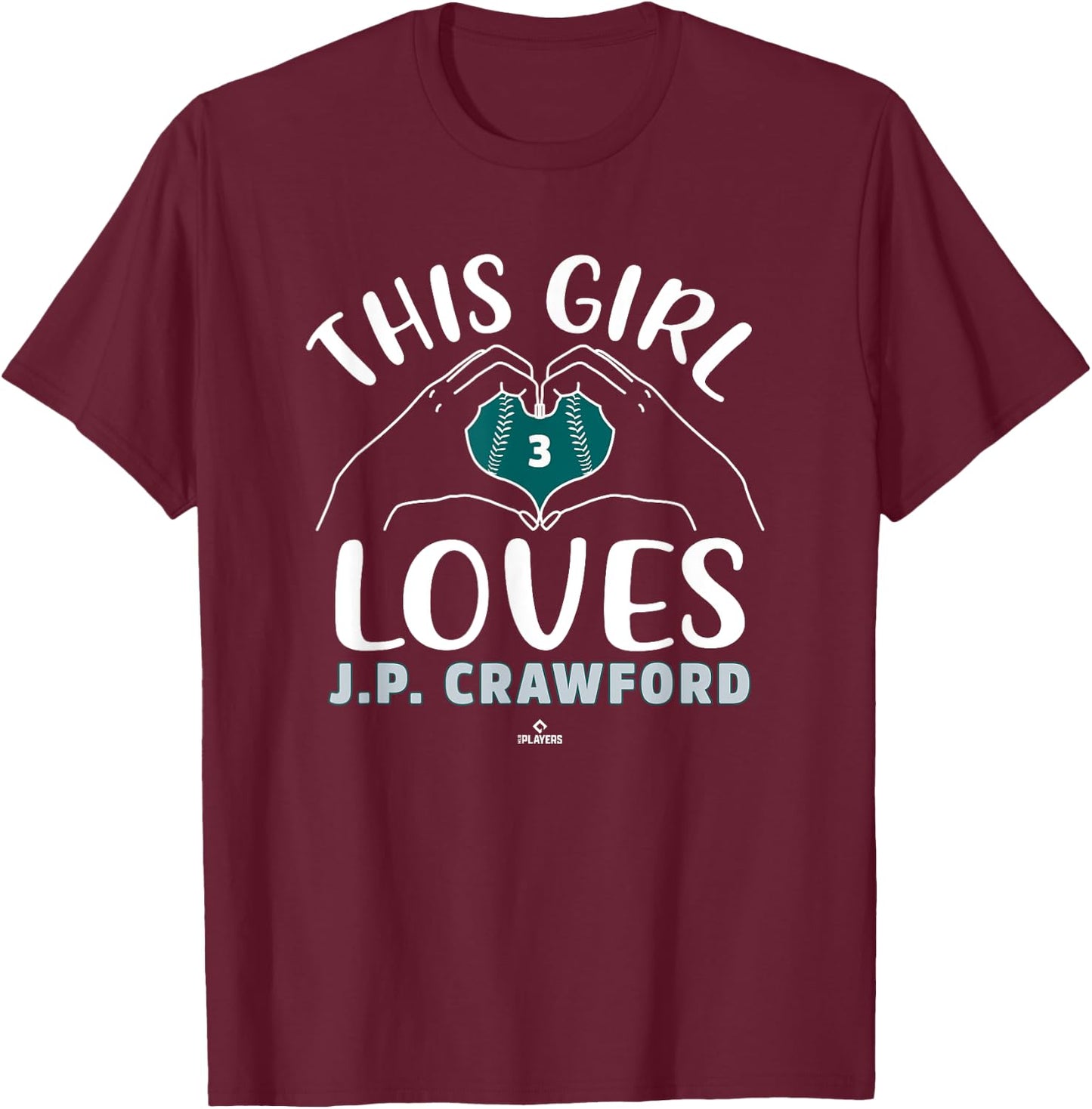 This Girl Loves JP Crawford Seattle MLBPA T-Shirt - T-Shirt | Maroon