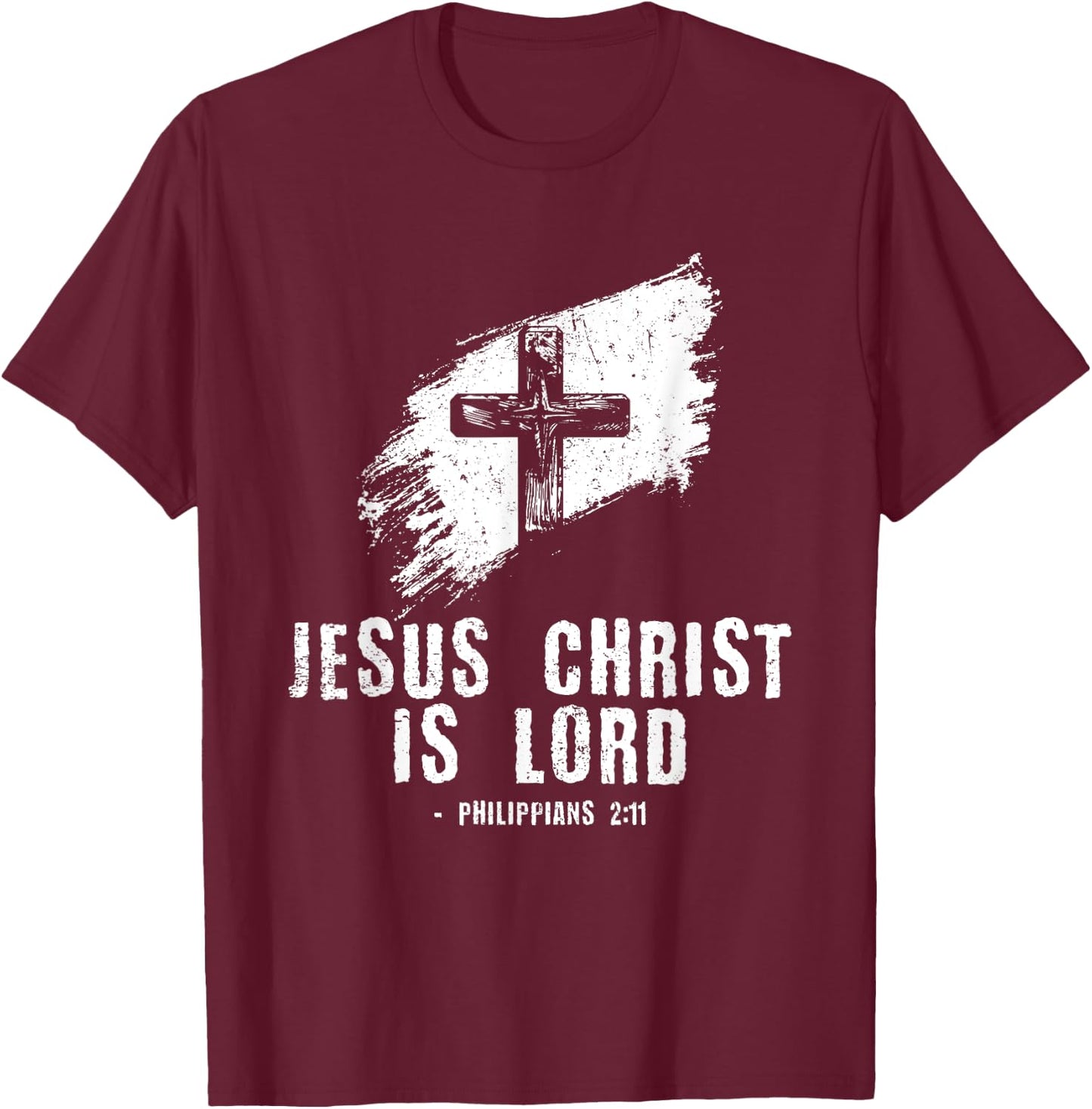 Jesus is Lord Bible Verse Philippians 2:11 Christianity T-Shirt - T-Shirt | Maroon