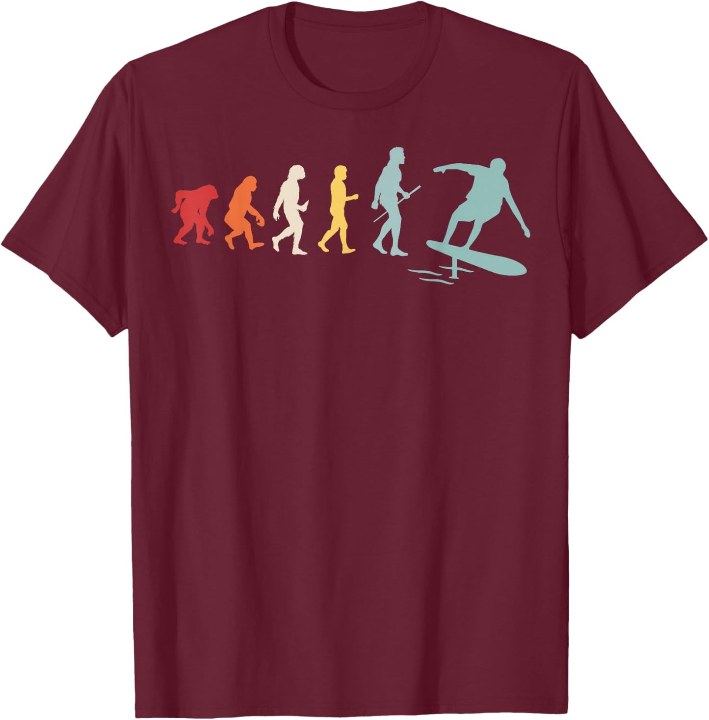Hydrofoil Surfing Evolution Design for a Hydrofoil Expert T-Shirt - T-Shirt | Maroon