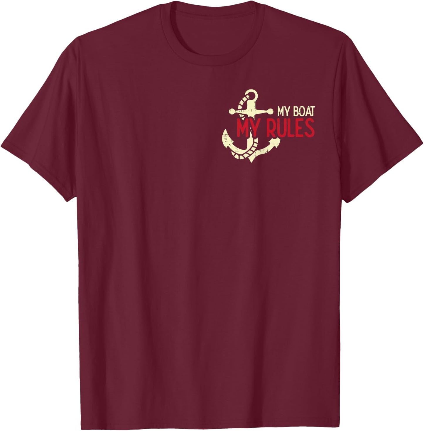My Boat Rules Pocket Captain Owner Boys Kids Youth Men Women T-Shirt - T-Shirt | Maroon