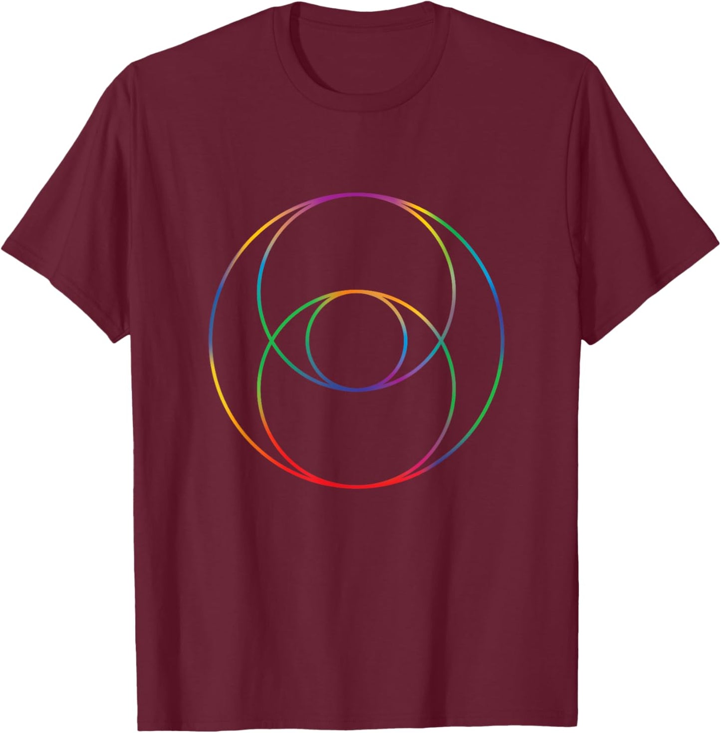 Sacred Geometry Vesica Piscis Geometric Pattern Chakra T-Shirt - T-Shirt | Maroon