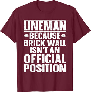 Lineman Football Art Women Football Player Lineman T-Shirt - T-Shirt | Maroon
