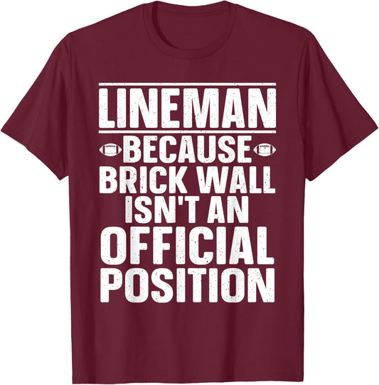 Lineman Football Art Women Football Player Lineman T-Shirt - T-Shirt | Maroon