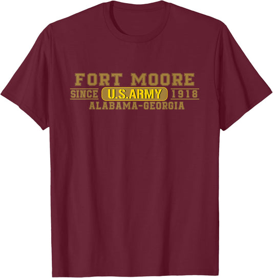 Fort Moore Us Army Base Ft Moore Georgia Ga Sand Hill Gift T-Shirt - T-Shirt | Maroon