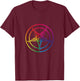Rainbow Pentagram From The Satanic Flag Graphic T-Shirt - T-Shirt | Maroon