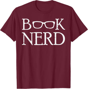 Book Nerd Reading Bookworm Librarian Teacher Men Women Kids T-Shirt - T-Shirt | Maroon