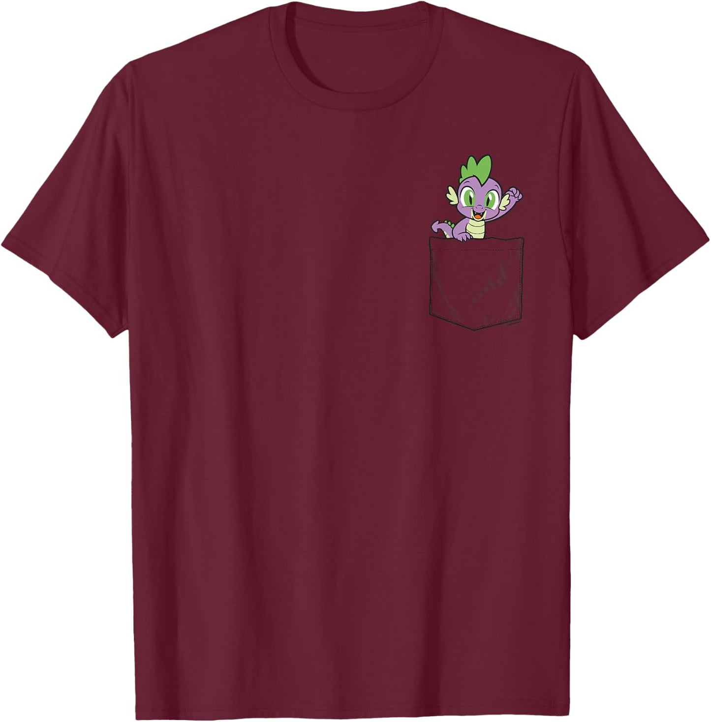 My Little Pony: Friendship is Magic Spike Dragon Pocket T-Shirt - T-Shirt | Maroon