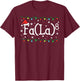 FA (LA)8 Funny Christmas Santa Fa La Math Teacher Student Women Kids T-Shirt - T-Shirt | Maroon
