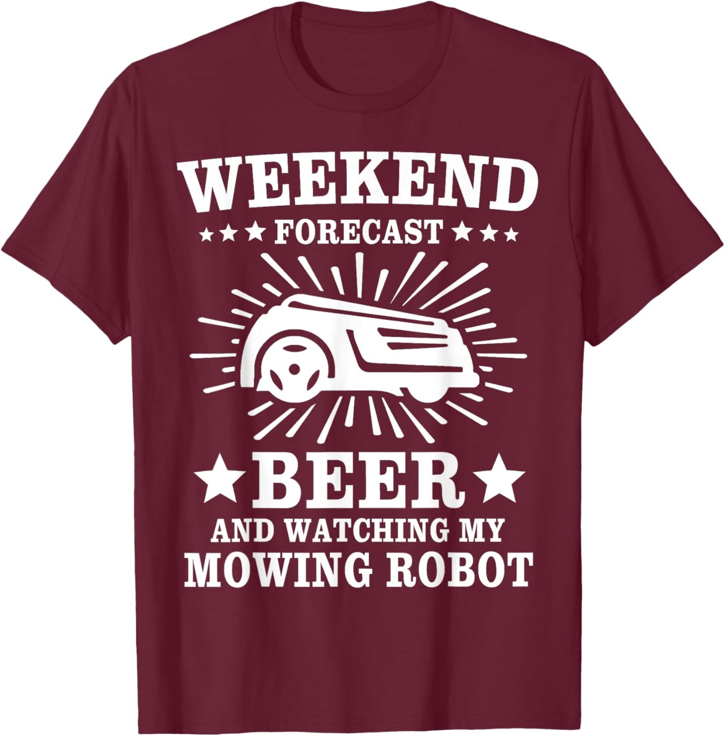 Mowing Robot Lawn Mower T-Shirt - T-Shirt | Maroon