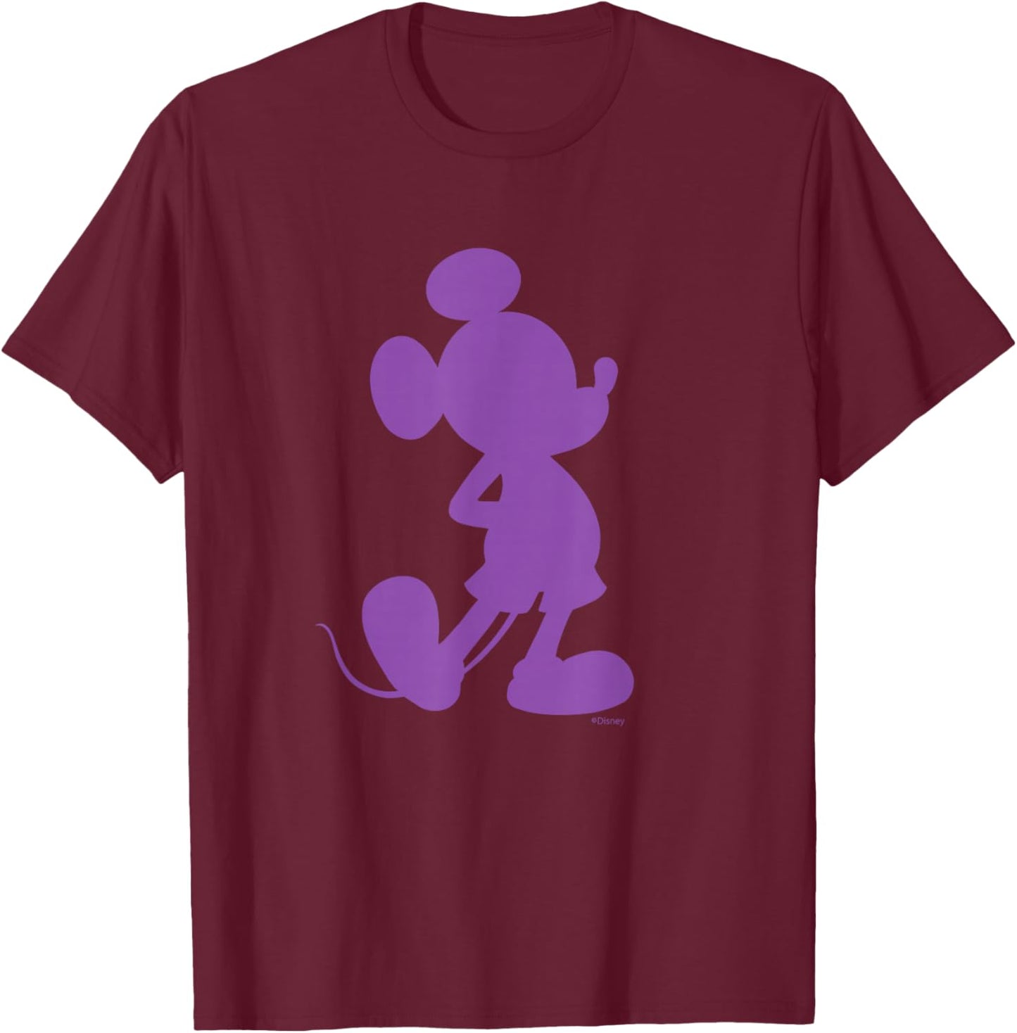 Disney Mickey Mouse Pride Classic Pose Purple Icon Fill T-Shirt - T-Shirt | Maroon