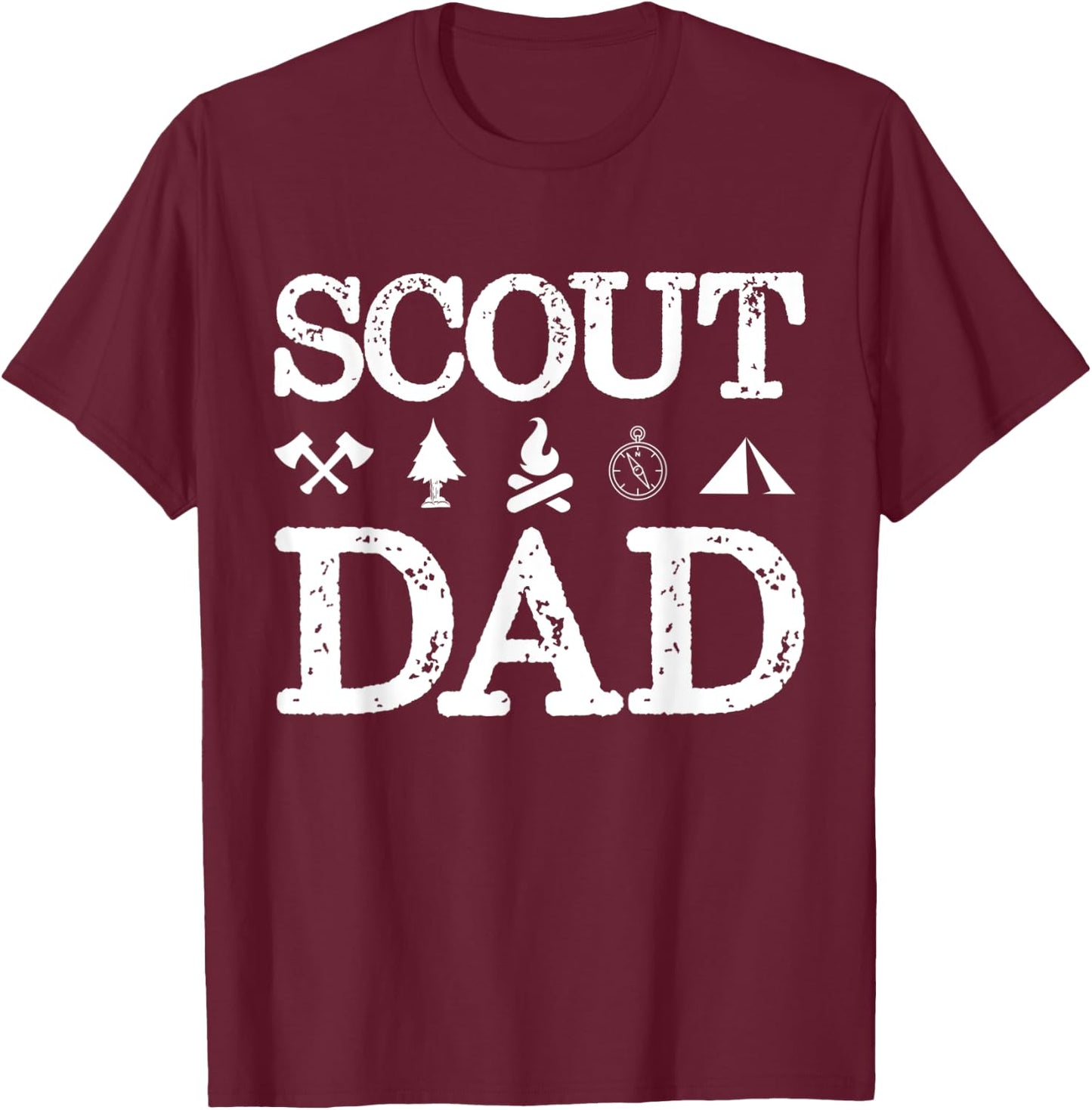 Scout Dad Scouting Troop Supporter Camping Scouting Dad T-Shirt - T-Shirt | Maroon