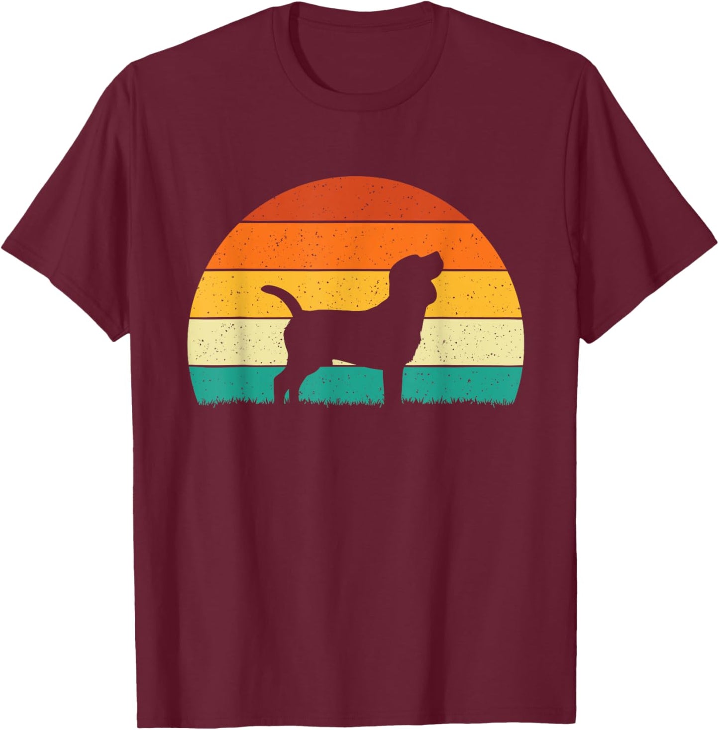 Retro Vintage Beagle - Dog Lover Animal Lover Puppy T-Shirt - T-Shirt | Maroon
