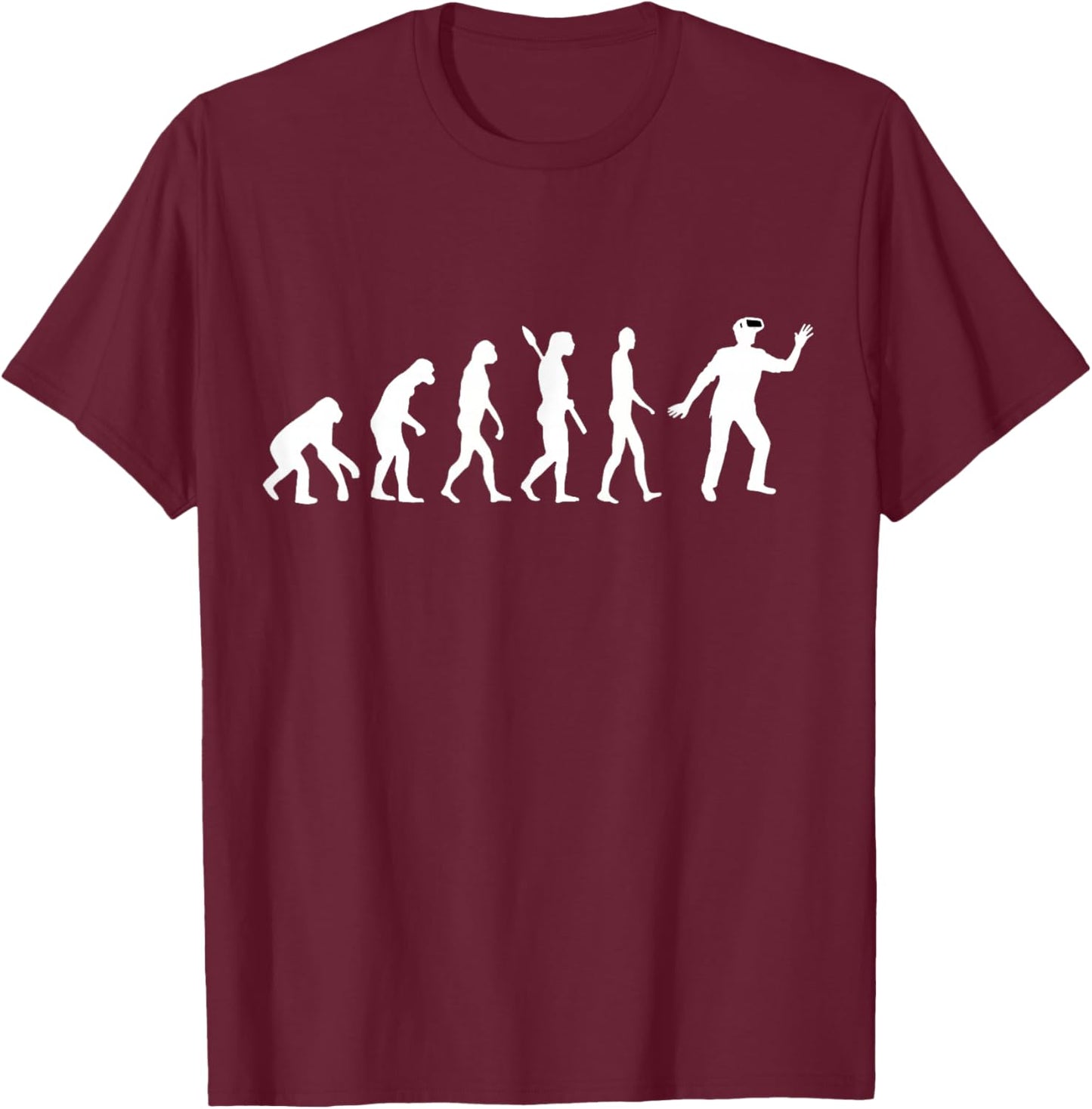 VR Gamer VR Developer Evolution VR Gaming Virtual Reality T-Shirt - T-Shirt | Maroon