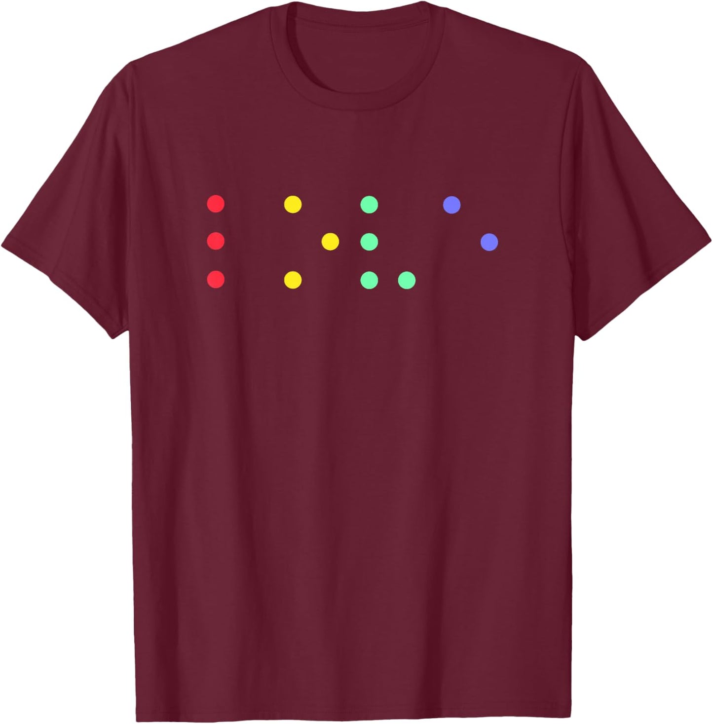 Braille Lettering Love Braille Alphabet Love T-Shirt - T-Shirt | Maroon