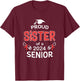 Proud Sister of a 2024 Senior Sis Gift Graduation 2024 T-Shirt - T-Shirt | Maroon