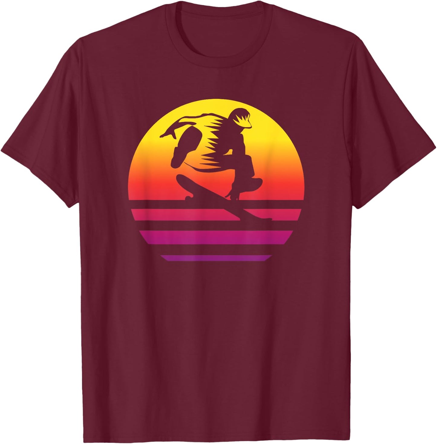 Skateboarding Retro Style Vintage T-Shirt - T-Shirt | Maroon