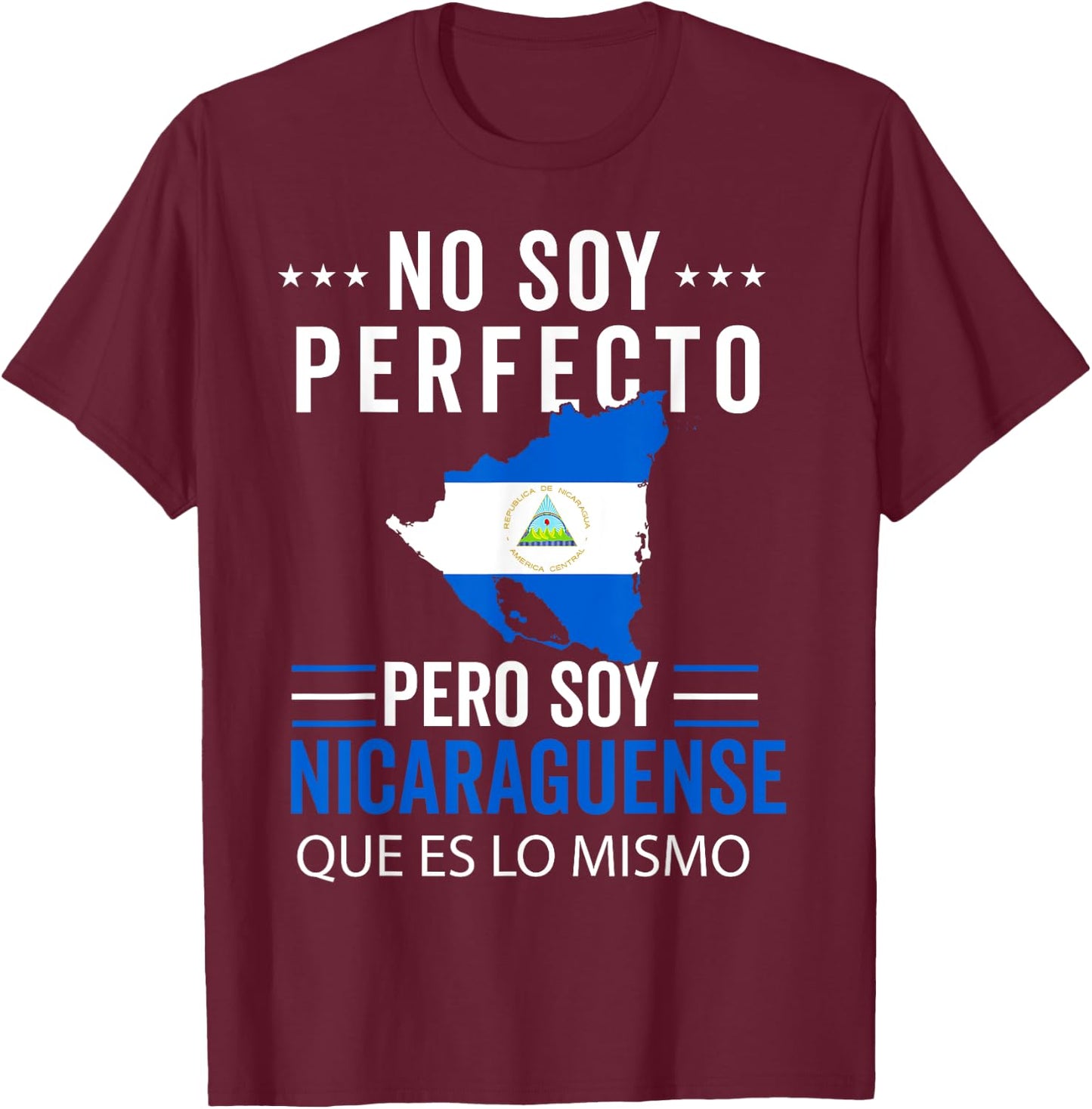 Nicaragua Flag Camiseta Nicaraguan Nicoya Men Hombre Nica T-Shirt - T-Shirt | Maroon