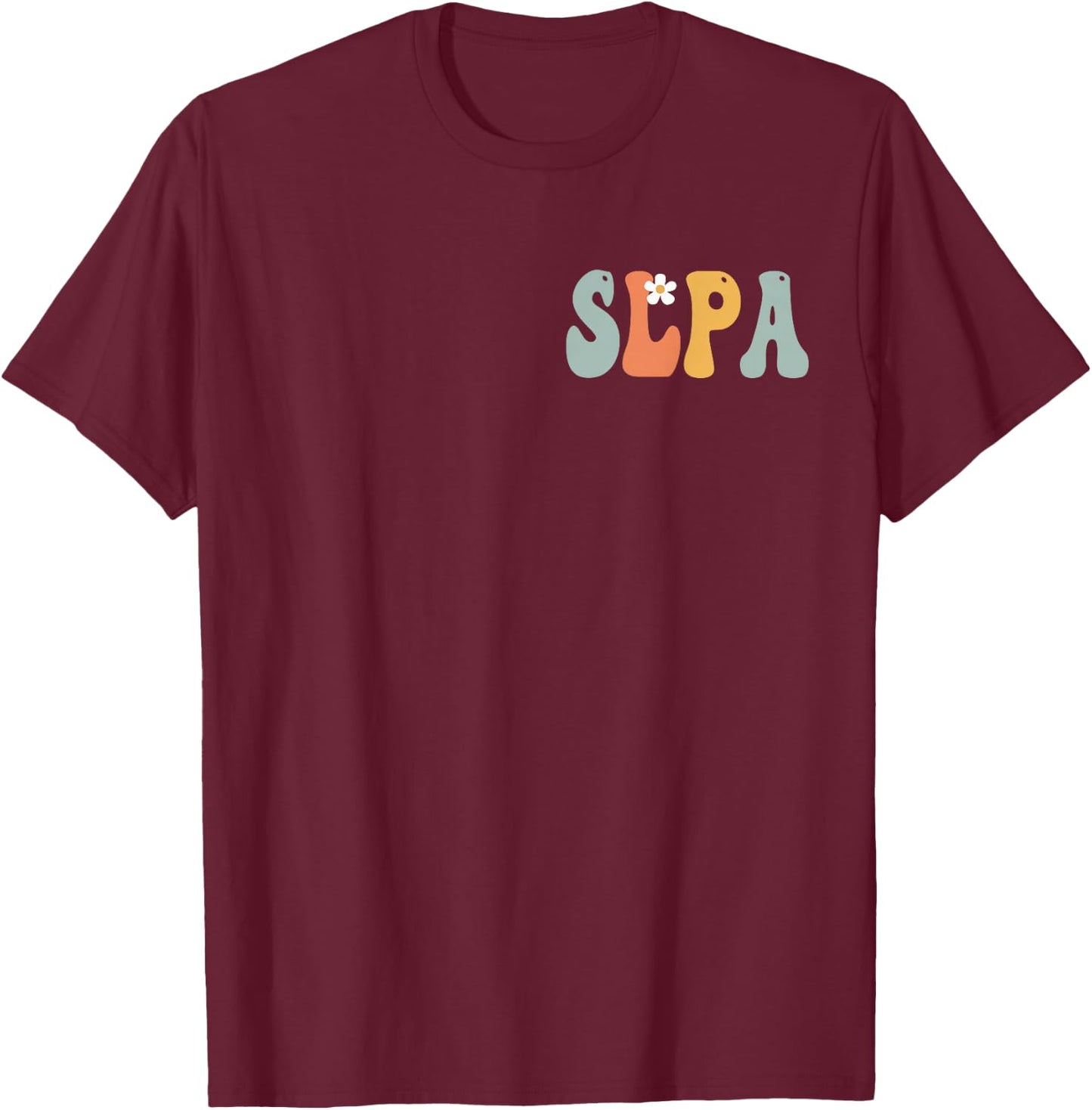 SLPA Retro Groovy Vintage Women Happy First Day Of School T-Shirt - T-Shirt | Maroon