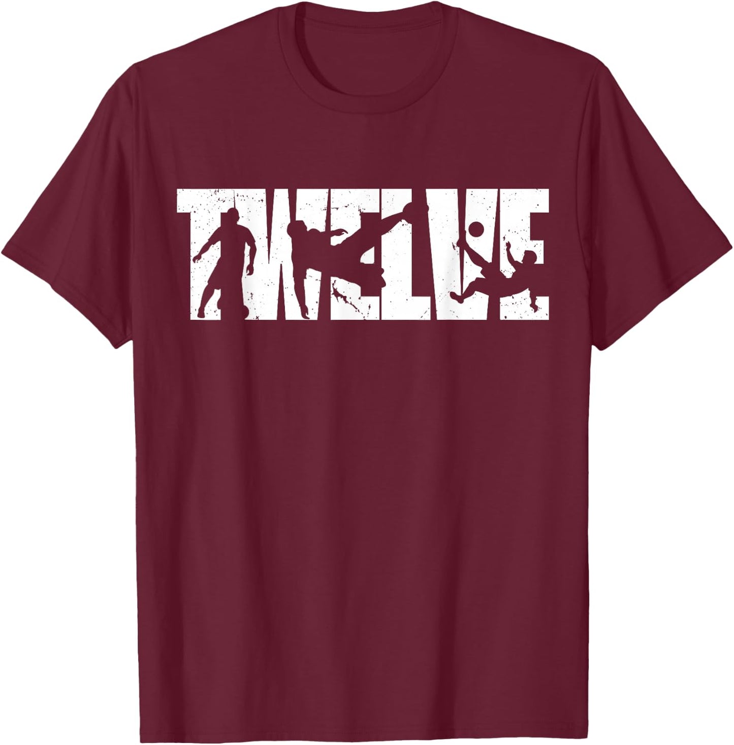 12th Birthday Retro Soccer 12 Years Old Boy Girl T-Shirt - T-Shirt | Maroon
