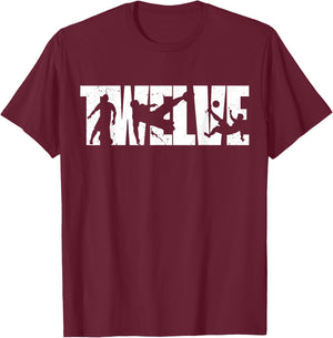 12th Birthday Retro Soccer 12 Years Old Boy Girl T-Shirt - T-Shirt | Maroon