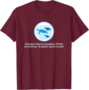 Hawaiian Islands Humpback Whale National Marine Sanctuary T-Shirt - T-Shirt | Maroon