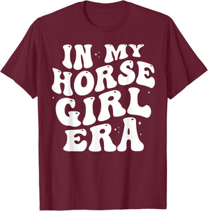 In my horse girl era Equestrian Horseback Riding girls retro T-Shirt - T-Shirt | Maroon