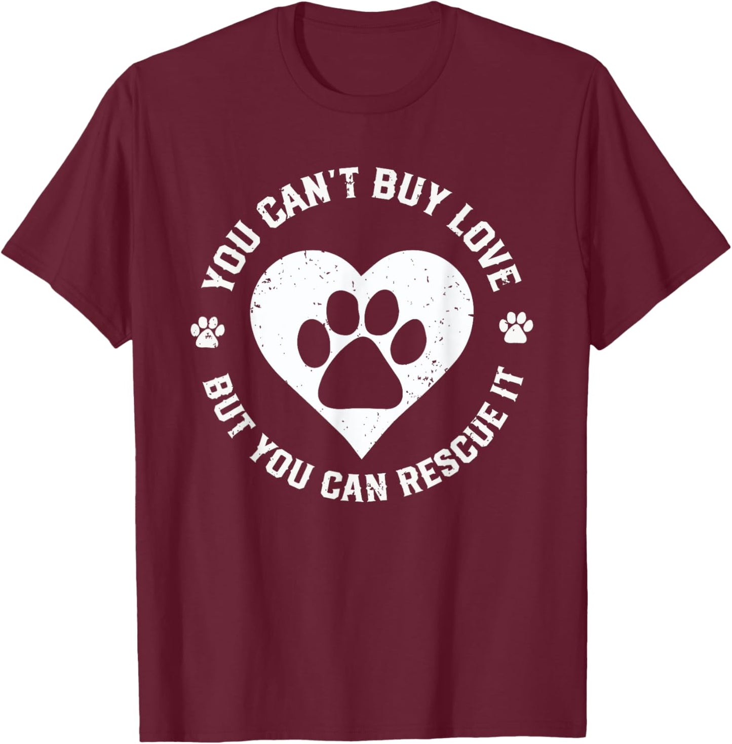 you can't buy Love rescue dog lover in your life Women Kids T-Shirt - T-Shirt | Maroon